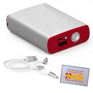 94642_USB_ASB_Logo3 ASB "USB-Powerbank inkl. Taschenlampe"